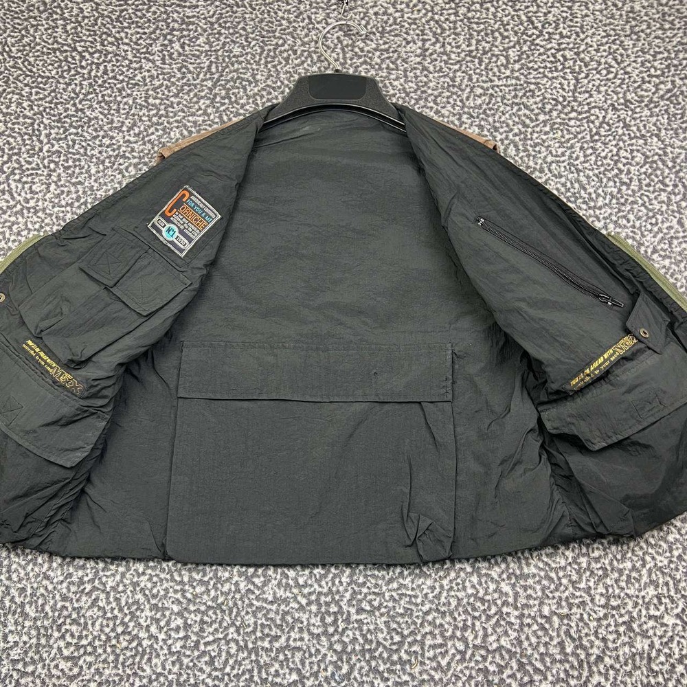 Vintage Orniche Fishing Vest Men Large Brown Multi Pocket Patch Utility L - Picture 3 of 6